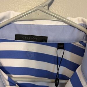 Greyson Classic Blue and White Striped Shirt
